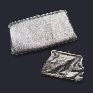 Silver Metallic Clutch Set